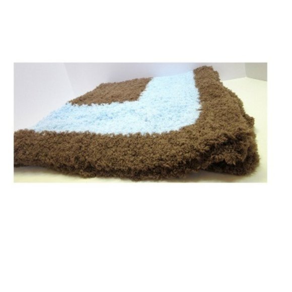 Chenille Baby Blanket Soft Fluffy 41x47 Lap Robe Blue Heirloom Afghan Crib Size - Picture 6 of 6